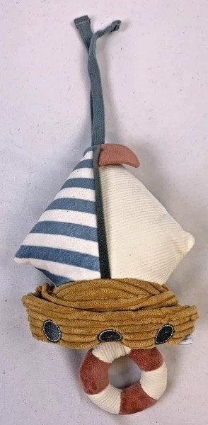 Little Dutch Sailors Bay Muziek Mobiel Zeilboot Pluche Baby, Verzenden, Zo goed als nieuw, Mobiel, Met geluid