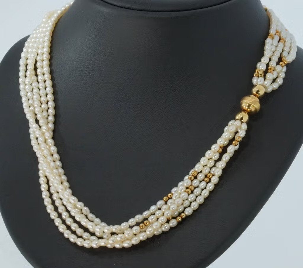 Schoeffel parel ketting 18k slot goud bollen dames luxe, Bijoux, Sacs & Beauté, Enlèvement ou Envoi, Or, Comme neuf, Or