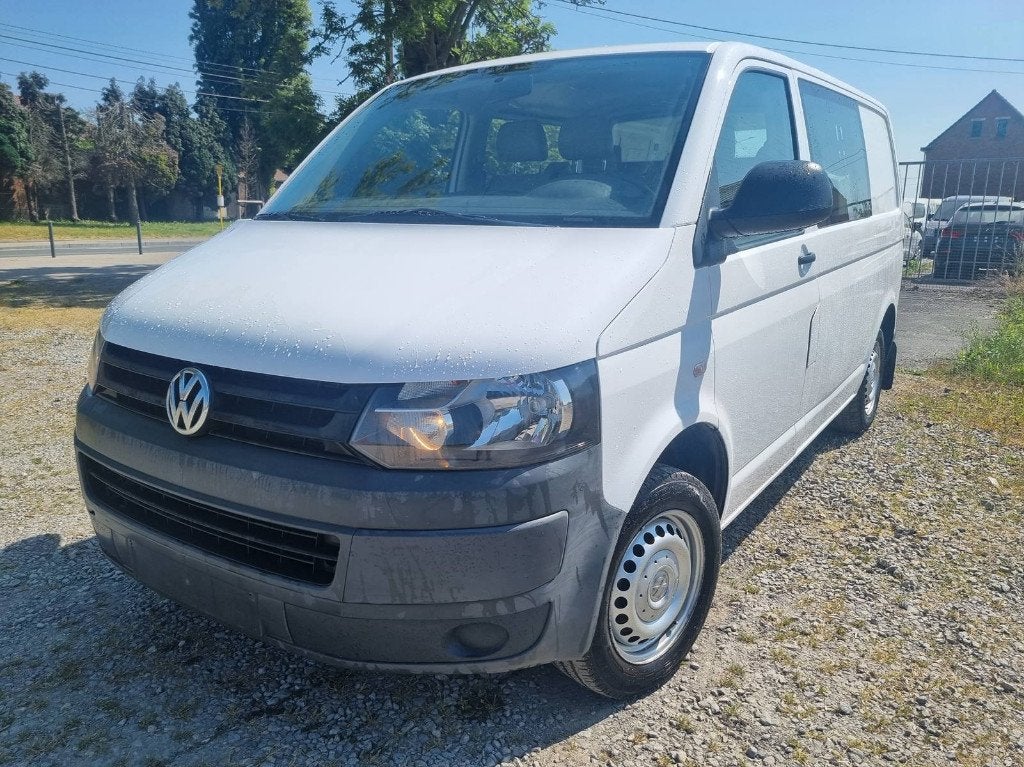 Vw Transporter T5 2012 double cabine 6places 2.0tdi 90cv.., Euro 5, Stof, 4 cilinders, Wit