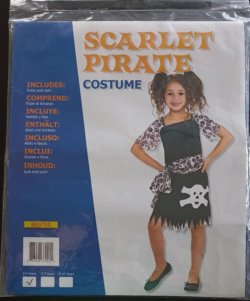 Déguisement de Pirate Fille (3-4 ans), Enfants & Bébés, Costumes de carnaval & Déguisements, Enlèvement, Utilisé, 104 ou plus petit