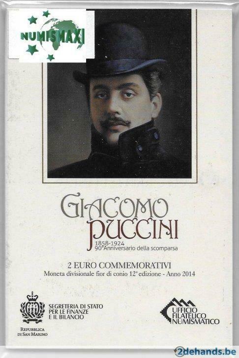 2 euros Saint-Marin 2014 Puccini, Enlèvement ou Envoi, Saint-Marin, 2 euros