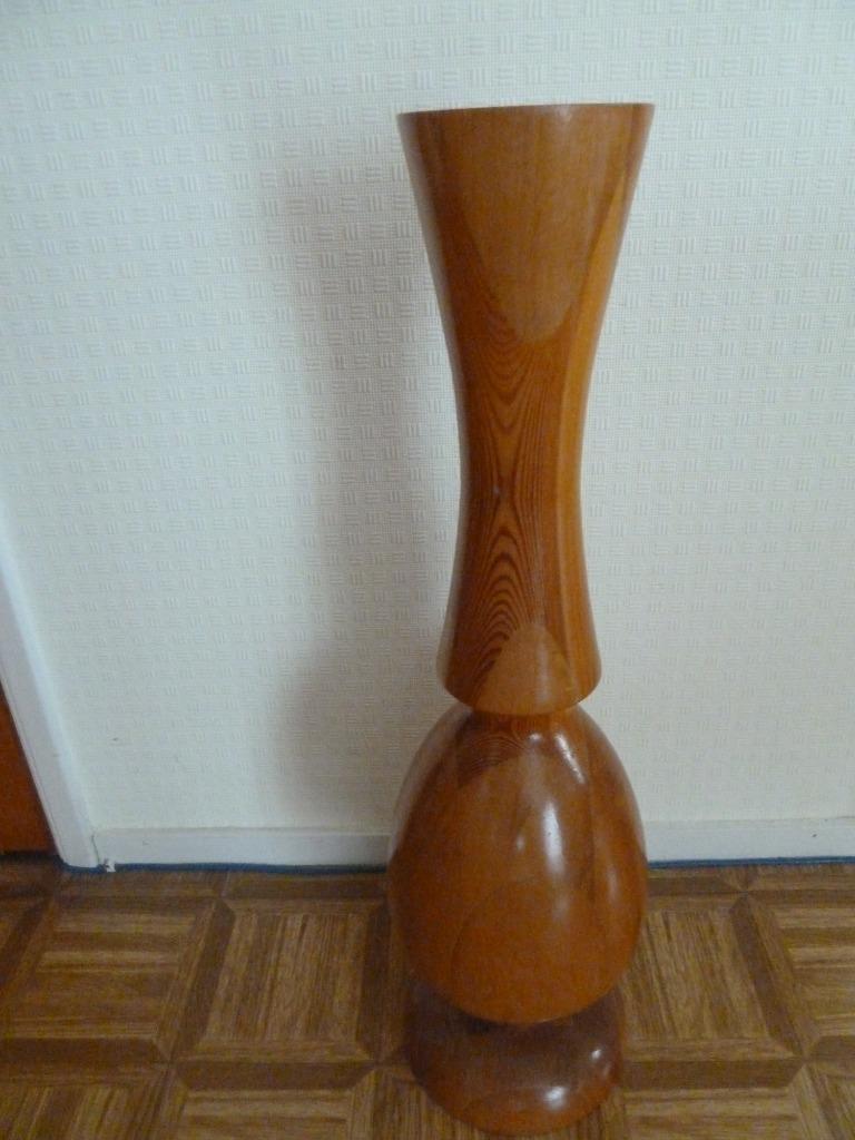 Très beau Bougeoir bois massif... H 66 cm années 70, Enlèvement, Autres matériaux