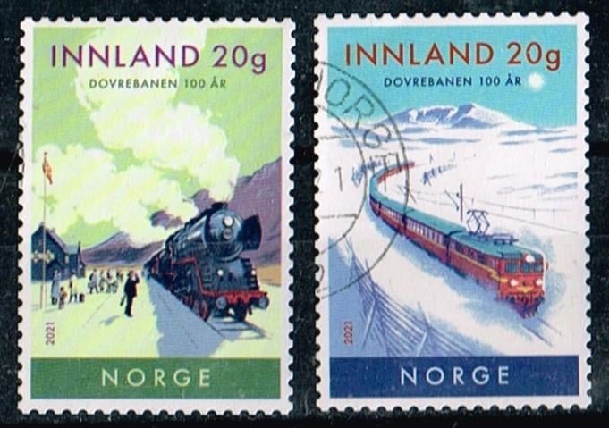 Timbres-poste de Norvège - K 5515 - trains, Timbres & Monnaies, Timbres | Europe | Scandinavie, Envoi, Norvège, Affranchi