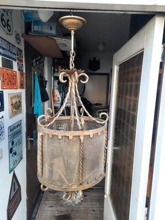 smeedwerk lamp, Antiek en Kunst, Ophalen