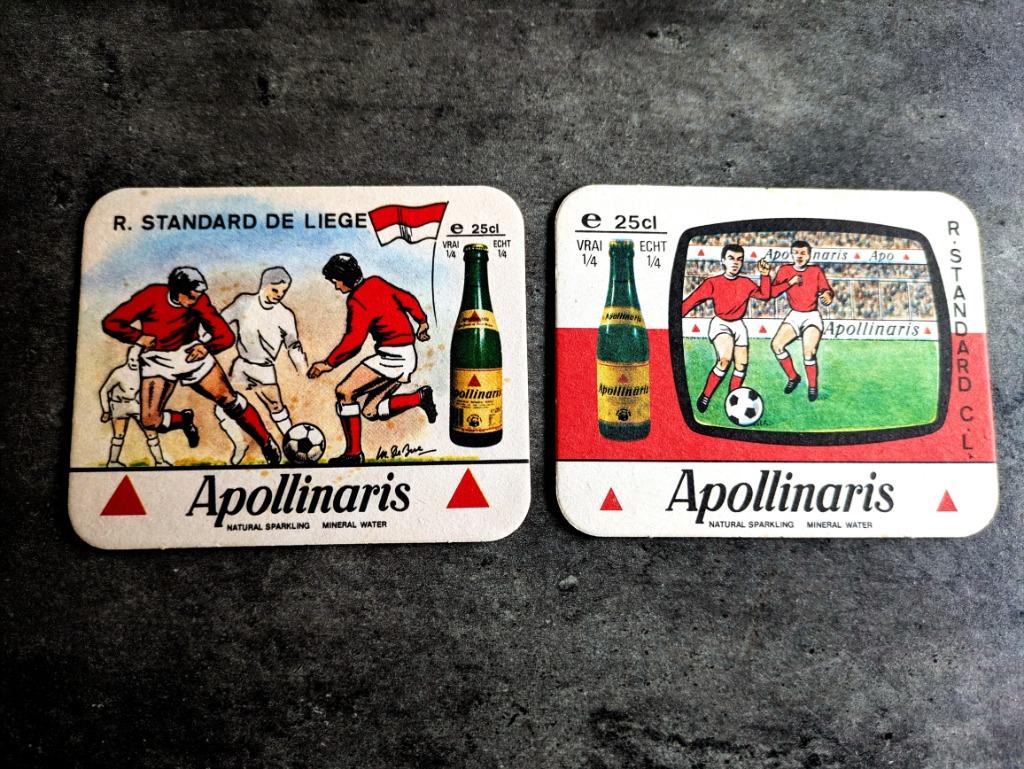 VOETBAL  BIER KAARTEN STANDARD LUIK 2X, Verzenden