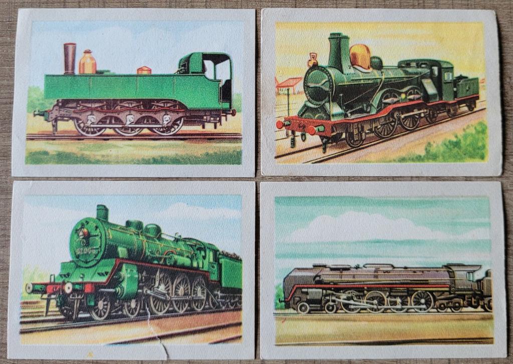 4 oude prentjes: Historisch overzicht van de locomotief, Enlèvement ou Envoi, Utilisé, Autres sujets/thèmes, Gravure