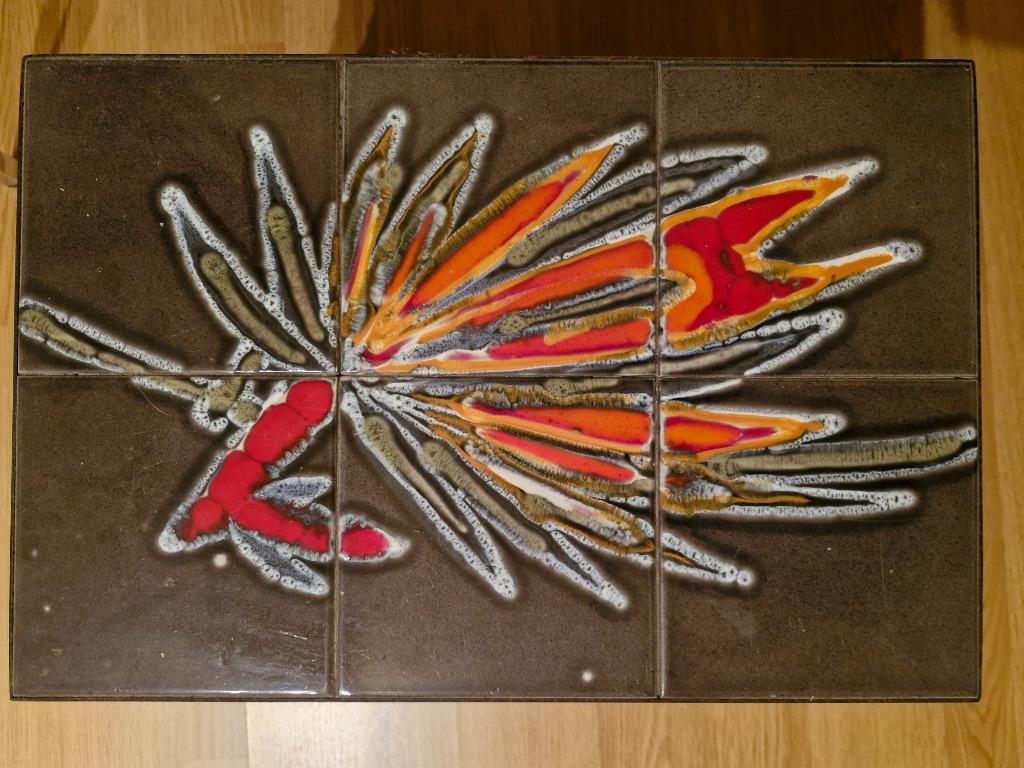 Belarti Adri tegeltafel vintage bijzet tafel tegels 19600, Maison & Meubles, Tables | Tables de salon, Utilisé, Moins de 50 cm