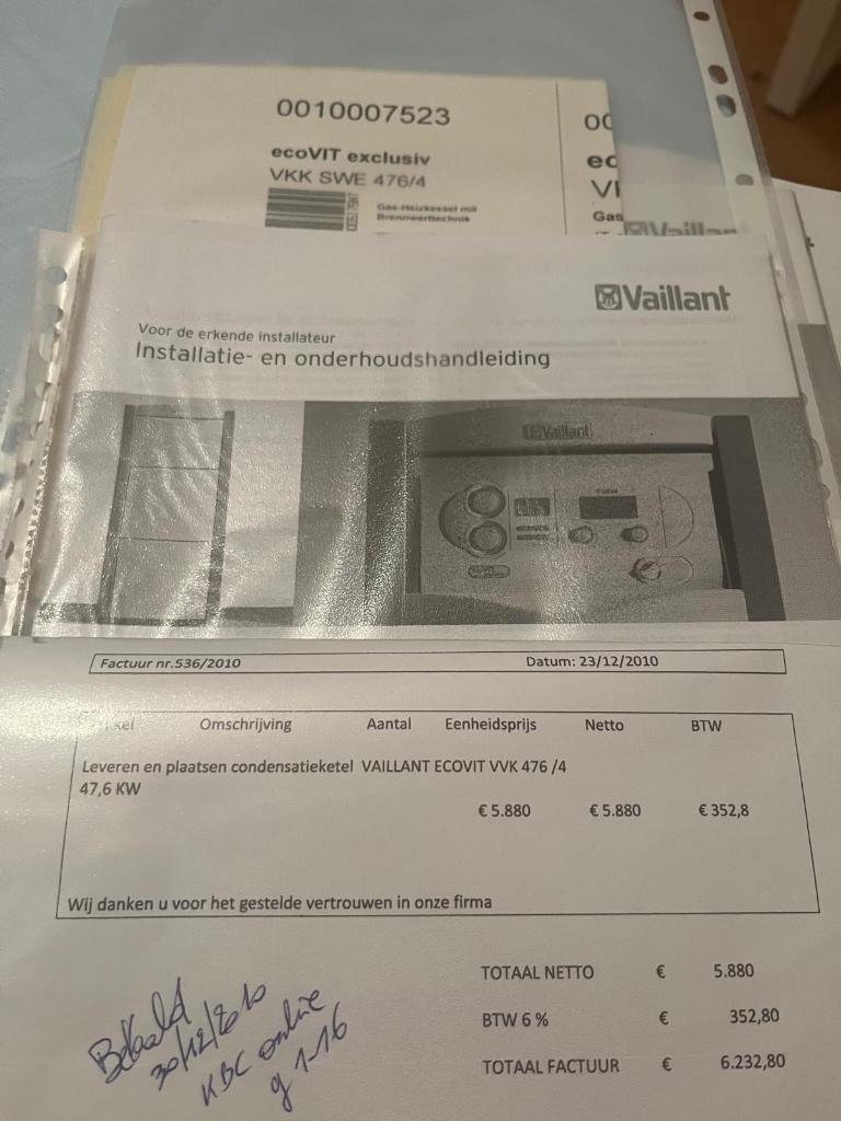 Vaillant ecovit VVK 476/4, Ophalen, Gebruikt, Aardgas