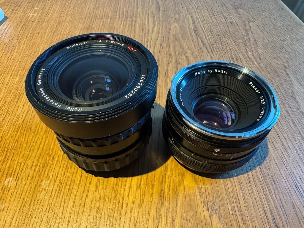 Rolleiflex Medium Format Lenses (80mm + 50mm), Ophalen of Verzenden, Gebruikt, Standaardlens