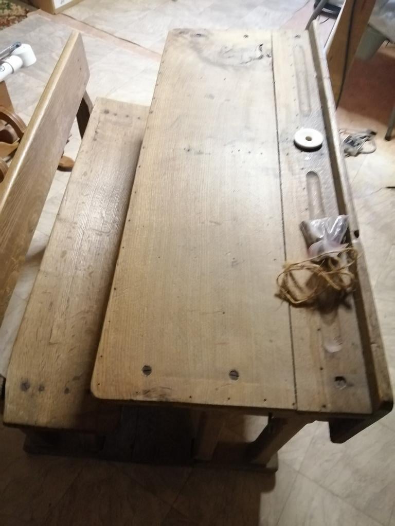 Ancien bureau écolier en chêne, Antiquités & Art, Enlèvement