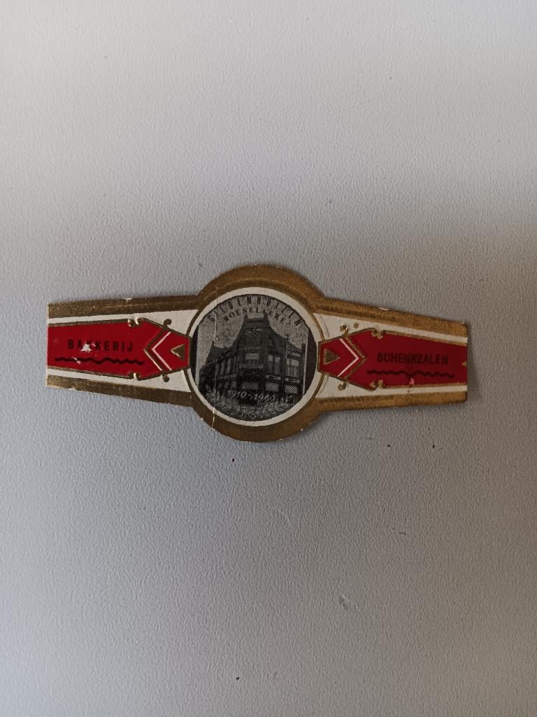 Cigar Band Bakery Gildenhuizen Roeselare, Enlèvement ou Envoi, Utilisé, Bagues de cigare
