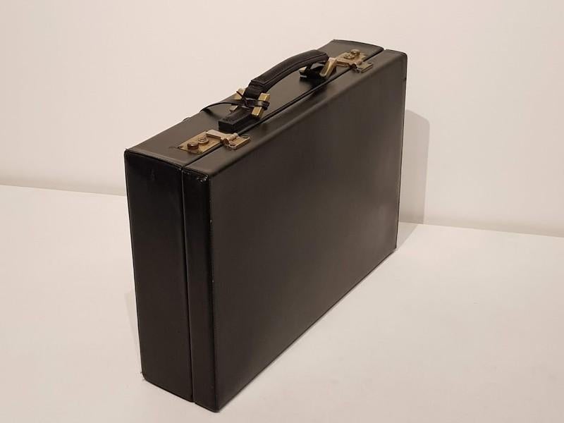 Mallette Delvaux/cuir noir., Enlèvement, Utilisé, Clé