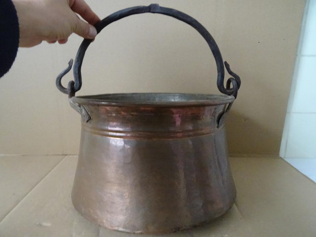 Antieke vuurketel vuurpot antiek koperen vuurketel vuurpot 2, Antiek en Kunst, Antiek | Brons en Koper, Ophalen of Verzenden, Koper
