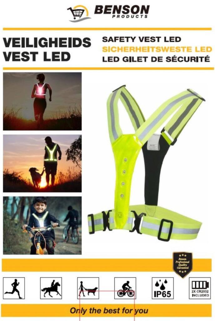 Gilet LED haute visibilité ‍️ – bandes réfléchissantes, Enlèvement ou Envoi, Neuf