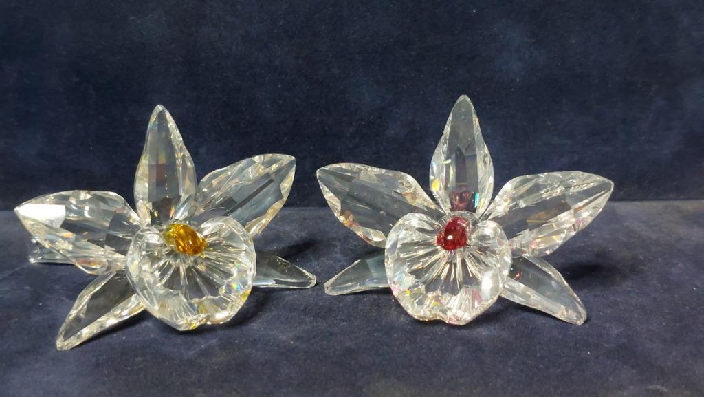 Swarovski - 2 Orchidées, Collections, Enlèvement, Utilisé, Figurine
