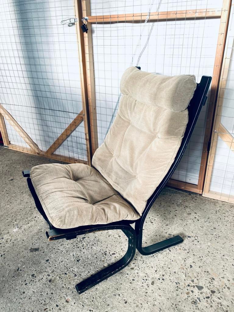 Vintage Siesta Ingmar Relling lounge chair Westnofa, Ophalen, Zwart