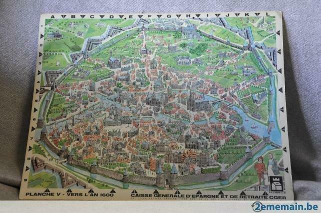 §  ancien panneau cger "ville l'an 1600", Verzamelen, Ophalen of Verzenden, Gebruikt