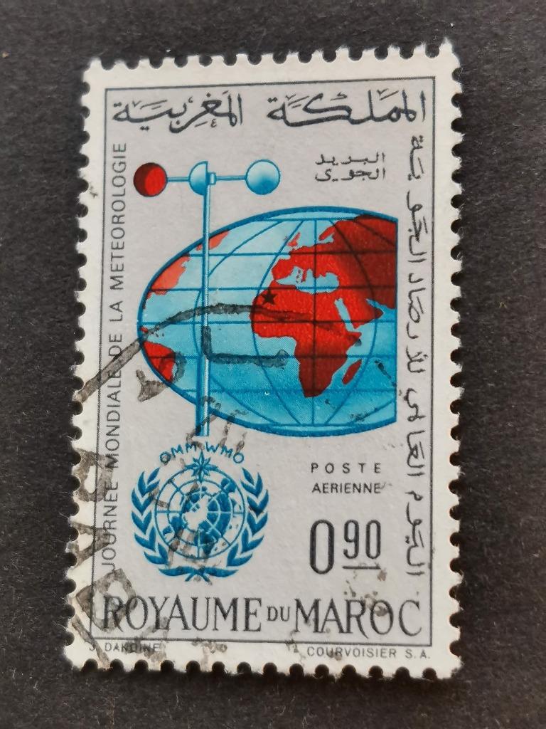 Maroc 1964 - Météorologie, carte, anémomètre, Enlèvement ou Envoi, Maroc, Affranchi