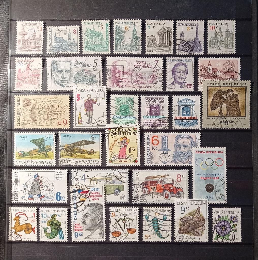 République tchèque - 31 timbres oblitérés, Envoi, Autres pays, Affranchi