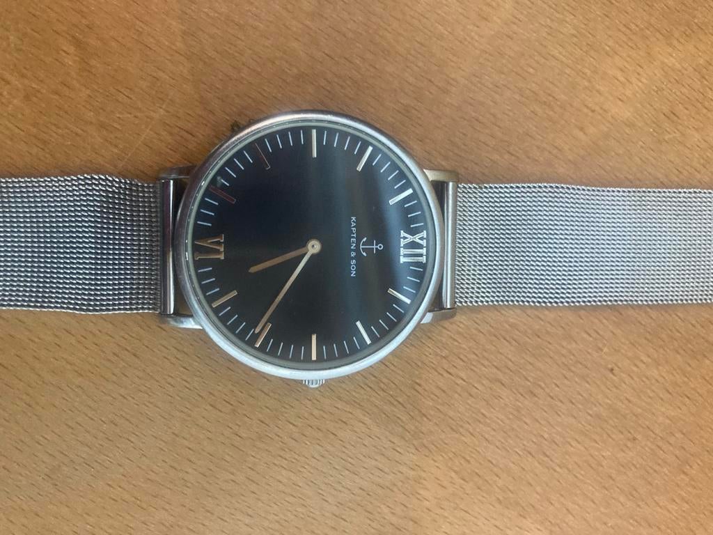 KAPTEN & SON horloge, Ophalen of Verzenden, Zo goed als nieuw, Zilver