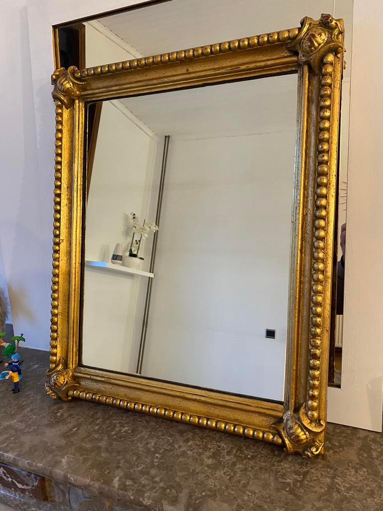 Miroir bois et stuc doré  Napoléon III, Antiquités & Art, Enlèvement ou Envoi
