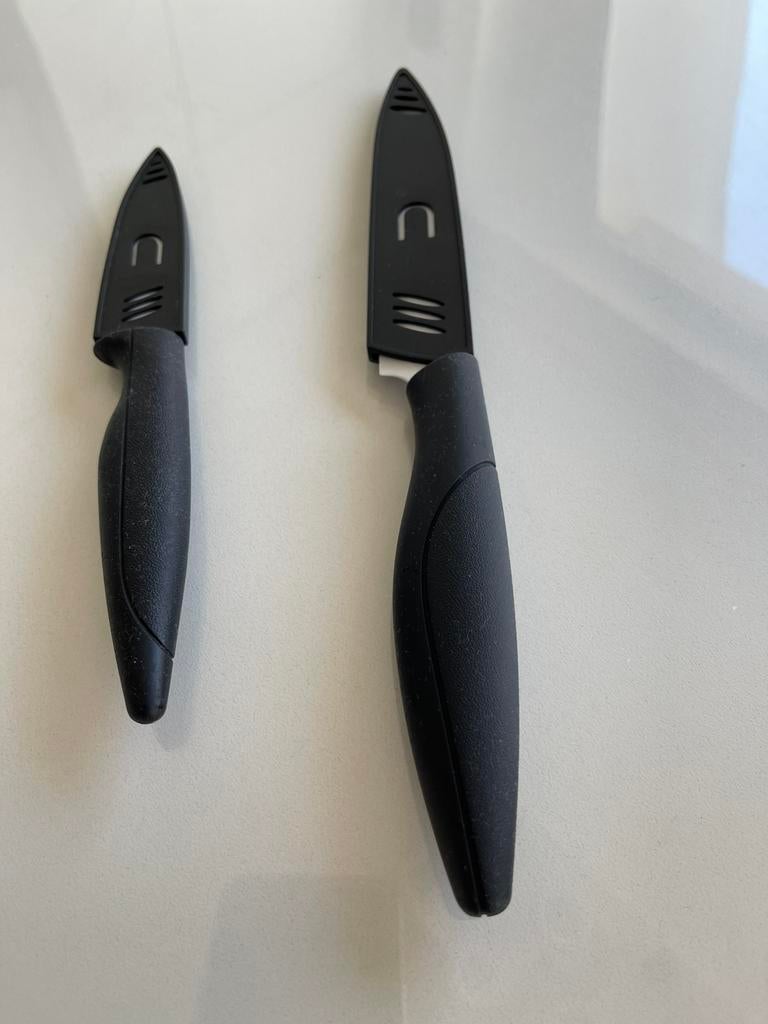 2 Keramisch Messen  Met Etui 8 cm en 13 cm, Huis en Inrichting, Ophalen of Verzenden, Zo goed als nieuw