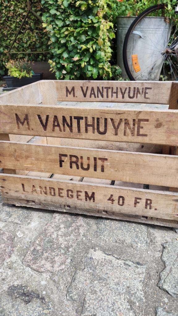 houten originele  krat Vanthyune Landegem fruit, Ophalen, Gebruikt, 50 tot 75 cm, Minder dan 35 cm