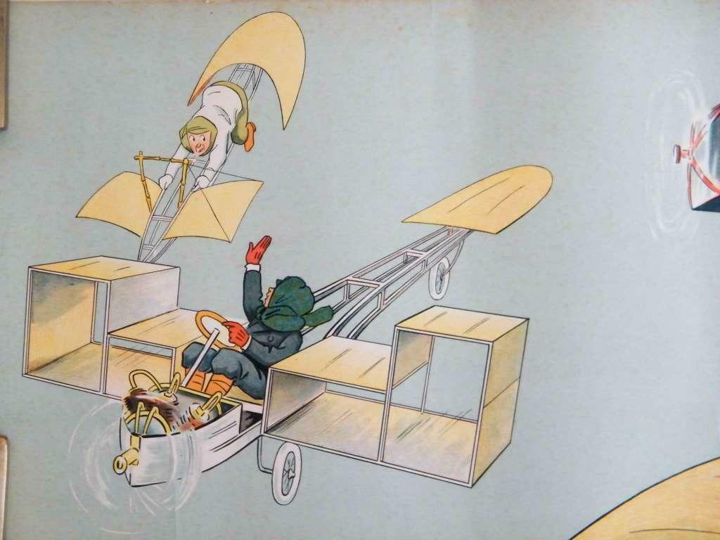 L'aviation en 1910 par Fernel (illustrateur Belge 1872-1934), Antiquités & Art, Enlèvement ou Envoi