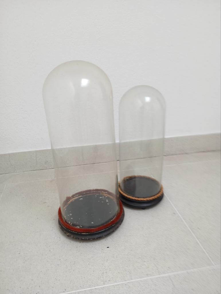 Hoge ronde glazen stolpen3, Glas, Ophalen, Zo goed als nieuw