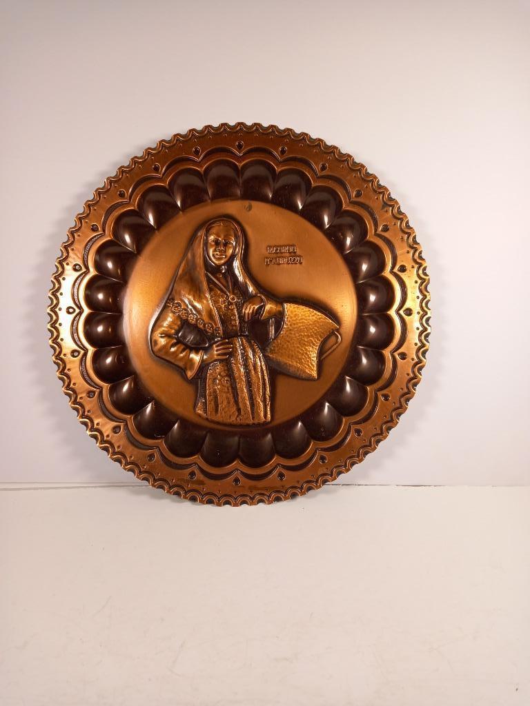 Assiette décorative en cuivre - Ricordo D'Abruzzo, Antiquités & Art, Antiquités | Bronze & Cuivre, Enlèvement ou Envoi, Cuivre