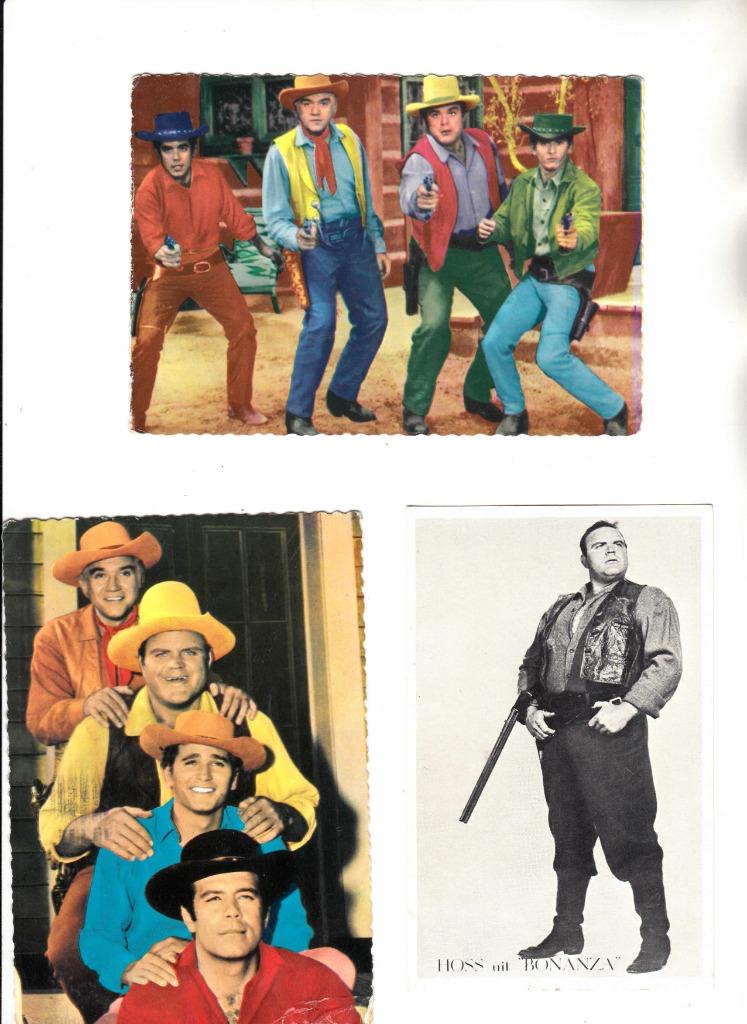 Bonanza 6 Kaarten van Cartwright familie, Verzamelen, 1960 tot 1980, Gebruikt, Verzenden, Foto