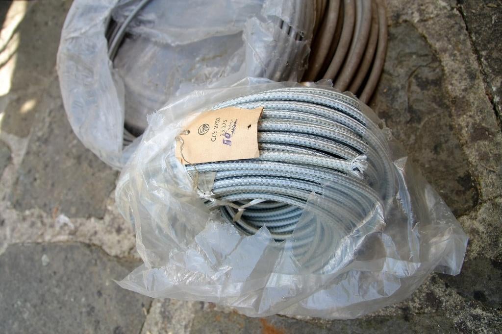 50 meter textielaansluitkabel 3 x 0.75, Ophalen of Verzenden, Nieuw, Kabel of Snoer