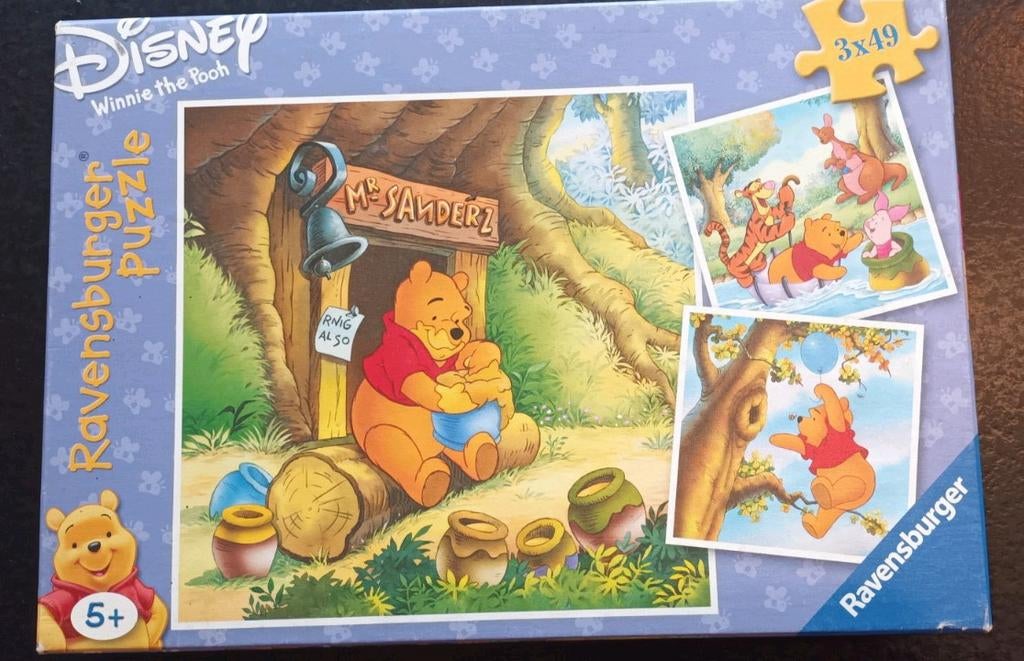 Puzzle winnie l'ourson (3 x 49 pièces), Ophalen, 10 tot 50 stukjes, Gebruikt, 4 tot 6 jaar
