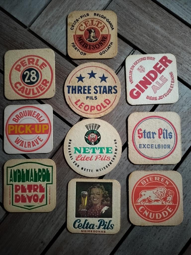 OUDE BIERKAARTEN / BIERVILTJES jaren 50-60, Ophalen of Verzenden