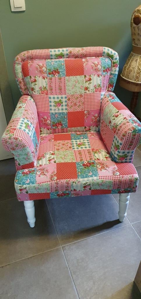 Heel mooie patchwork zetel merk J-Line, zie beschrijving!, Ophalen, Gebruikt