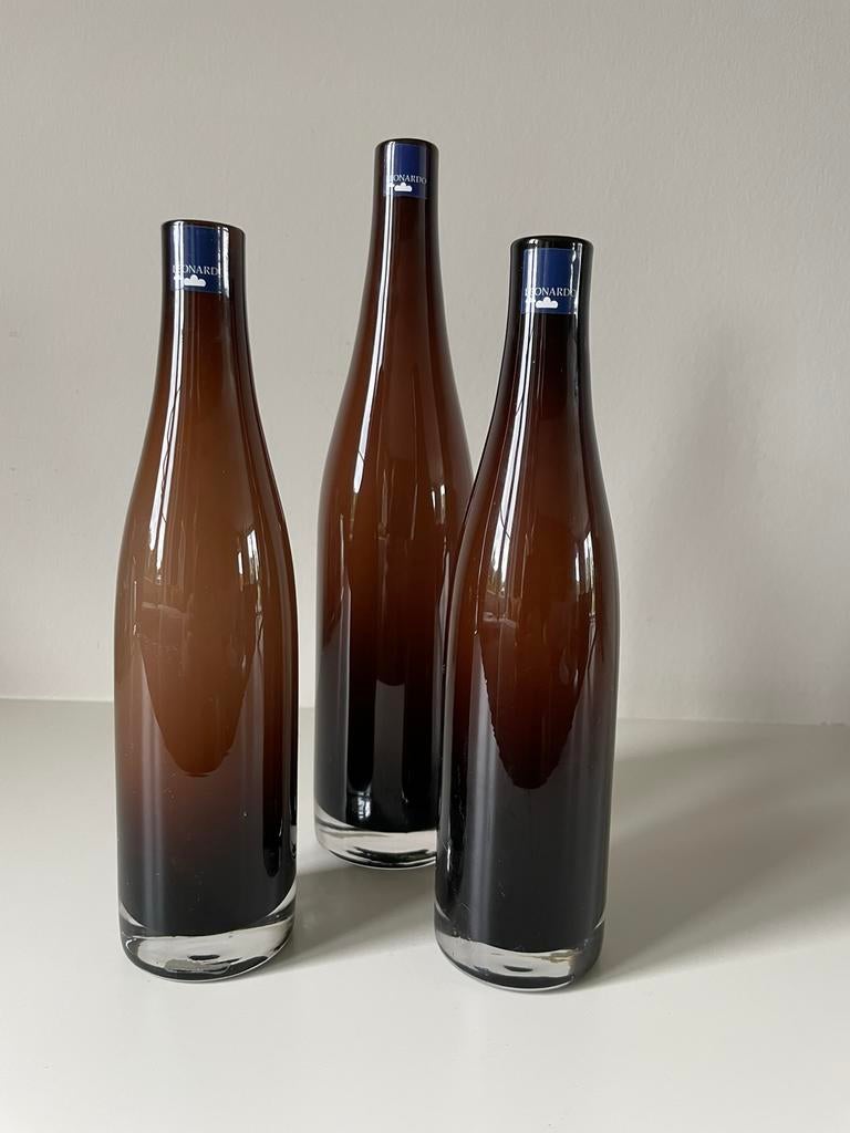 Set van 3 Leonardo vazen handmade, Ophalen of Verzenden, Zo goed als nieuw, Overige kleuren, Glas