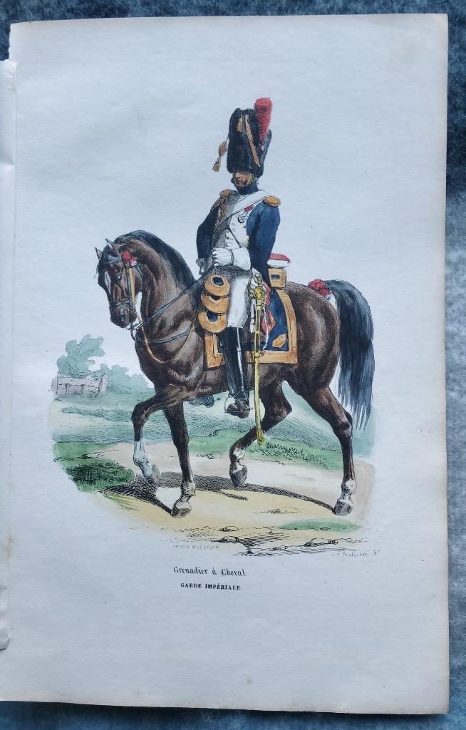 Gravure d'un grenadier de la garde impériale 1er  empire, Enlèvement ou Envoi, Armée de terre, Photo ou Poster