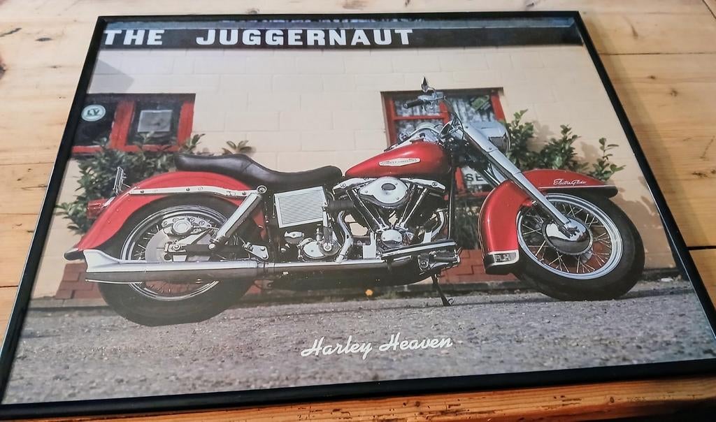 Prachtige kader met poster Harley Davidson, Ophalen of Verzenden, Gebruikt
