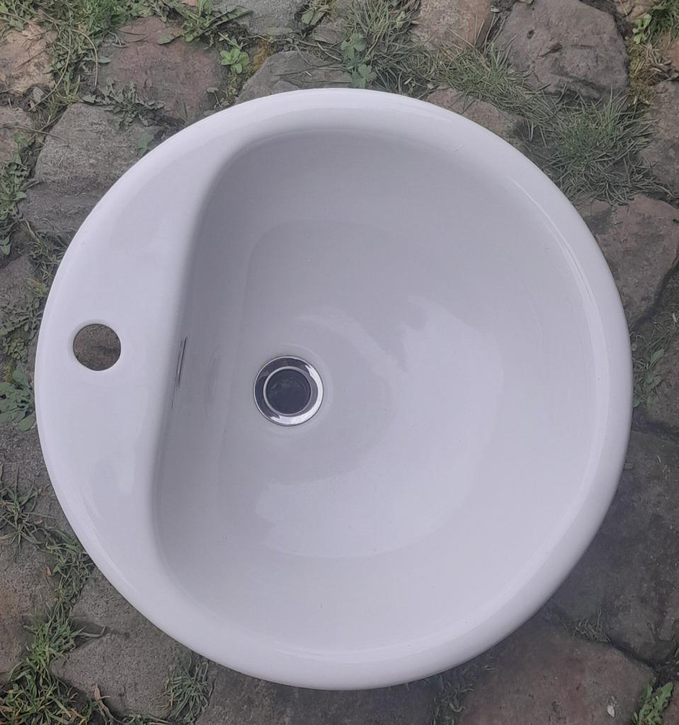 RONDE WASTAFEL - keramiek, Doe-het-zelf en Bouw, Sanitair, Ophalen, Gebruikt, Wastafel