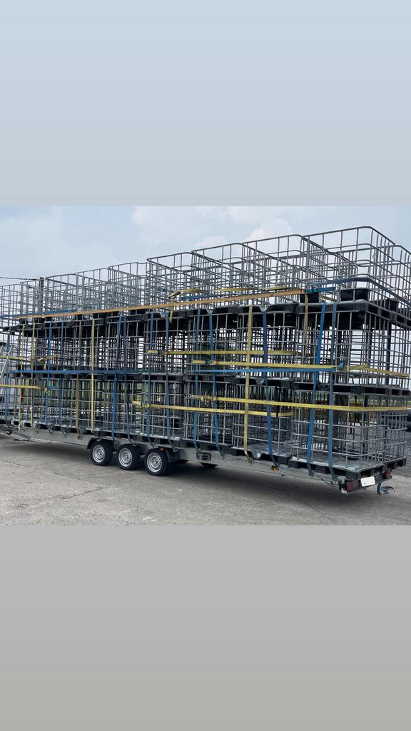 Cage Ibc palette métal ou plastique (stockage bois, tuiles), Comme neuf