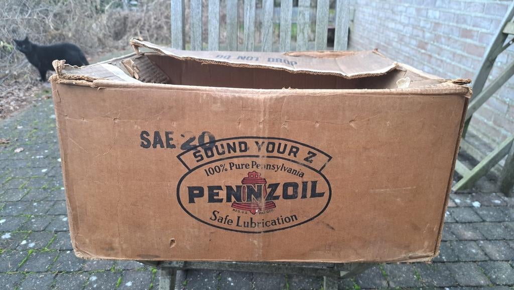 Belle caisse en carton pour boites d'huile PENNZOIL, Collections, Marques & Objets publicitaires, Enlèvement ou Envoi