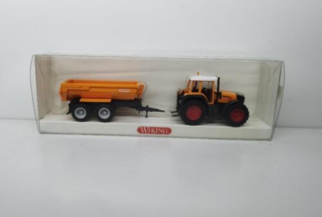 Tracteur Agricole FENDT + Remorque 1/87 HO WIKING Neuf+Boite, Ophalen of Verzenden, Nieuw, Hijskraan, Tractor of Landbouw, Wiking
