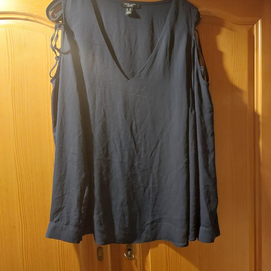 Donkerblauw bloes lange mouwen, Ophalen, Nieuw
