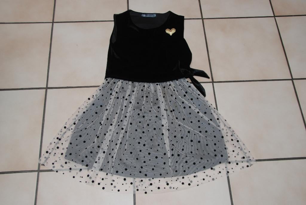 Noël Jolie robe noire et beige sans manches T13/14A comme 9!, Enlèvement ou Envoi, Comme neuf, Fille, Robe ou Jupe