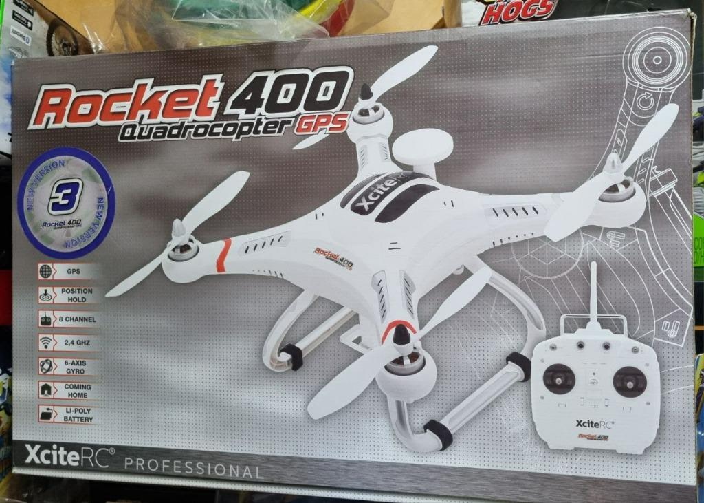 XciteRC RC Quadrocopter Drone Rocket 400 GPS incl. HD cam, Ophalen of Verzenden, Zo goed als nieuw