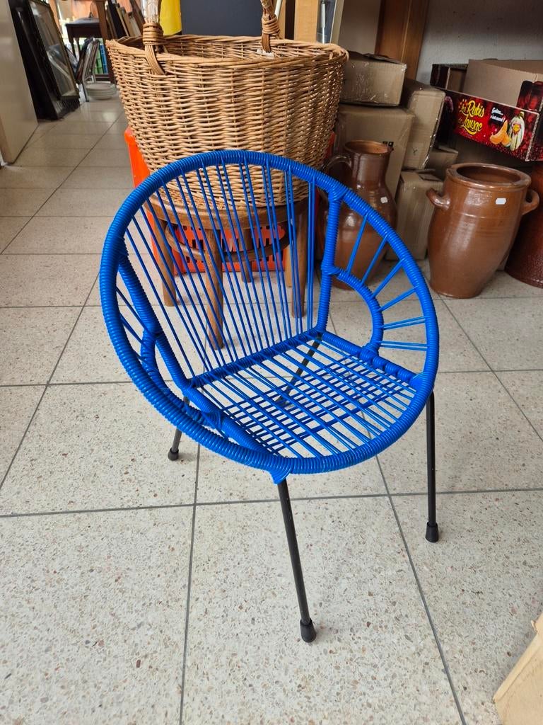 Chaise Scoubidou enfant * Bleu électrique, Ophalen, Zo goed als nieuw, Metaal