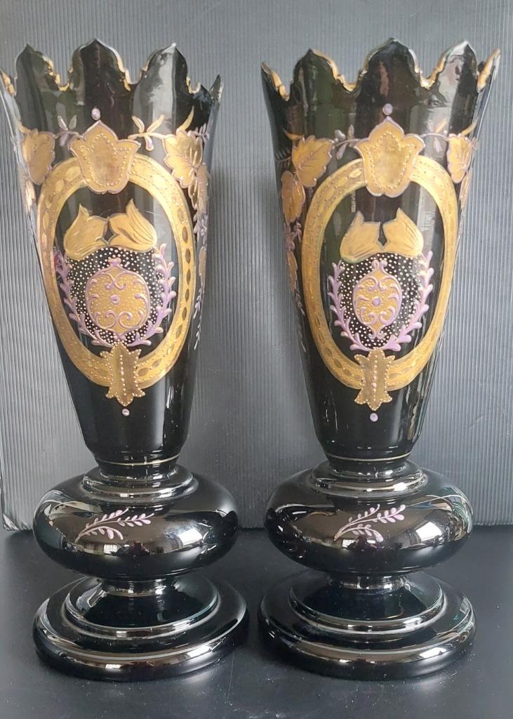 Set vintage grote glazen vazen - Jaren '50, Ophalen
