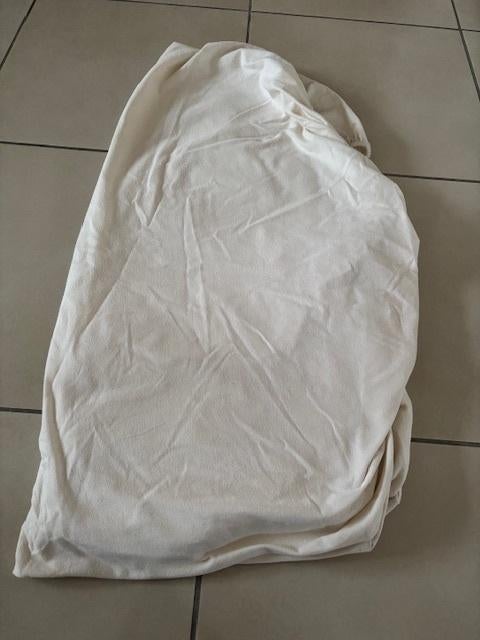 Drap housse en flanelle 160 x 200, Drap-housse ou Taie d'oreiller, Enlèvement ou Envoi, Beige, Utilisé