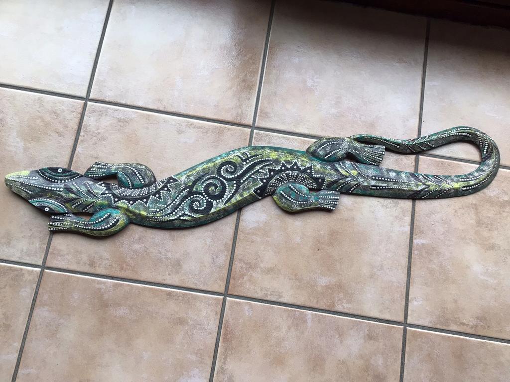 Décoration murale lézard en bois, Enlèvement, Utilisé