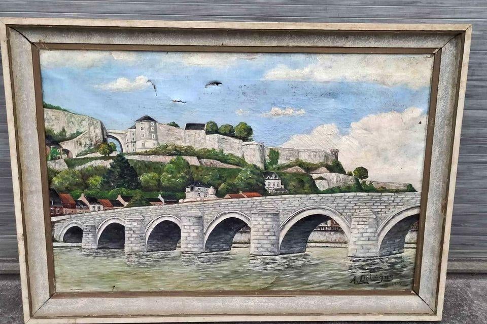 Huile sur toile signe a delvigne 1959, Enlèvement ou Envoi